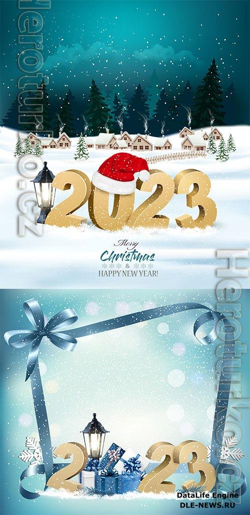 New year and christmas holiday background 2023