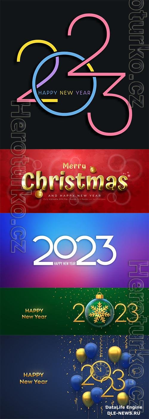 Happy new year 2023 banner vector design