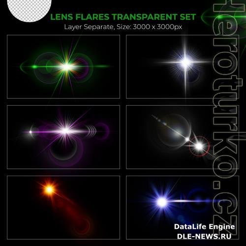 PSD realistic colorful lens flare lights effect collection vol 9