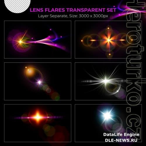 PSD realistic colorful lens flare lights effect collection vol 18