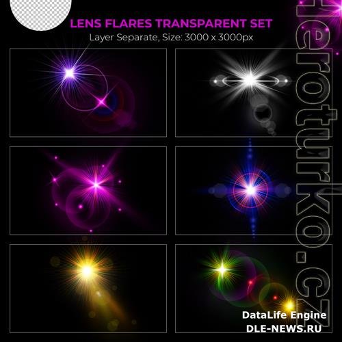 PSD realistic colorful lens flare lights effect collection vol 16