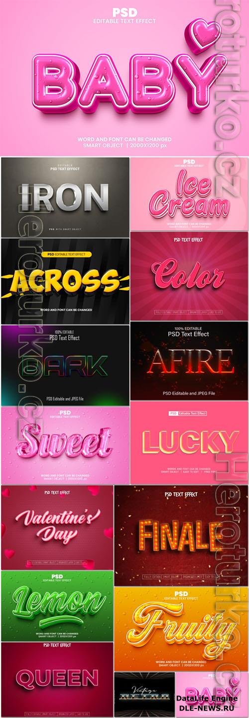 Psd style text effect editable set vol 44