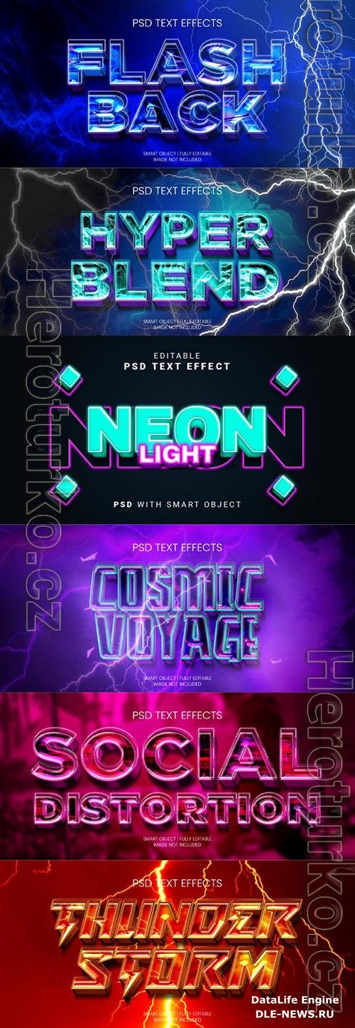 Psd style text effect editable set vol 204