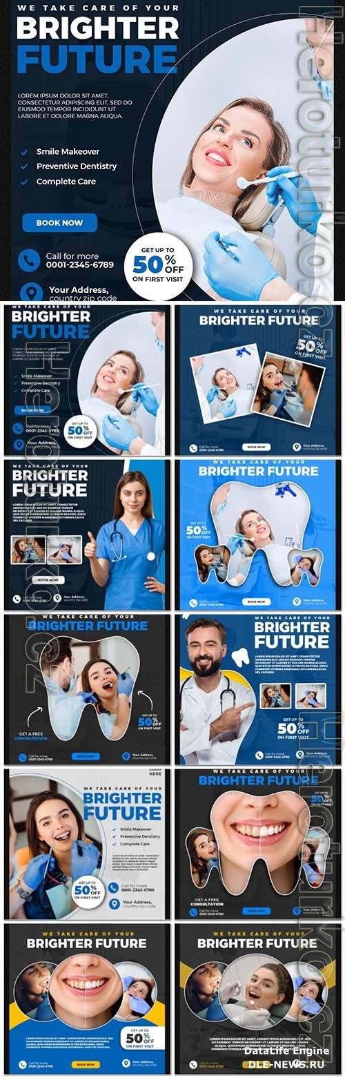 PSD dentist and health care social media and banner template