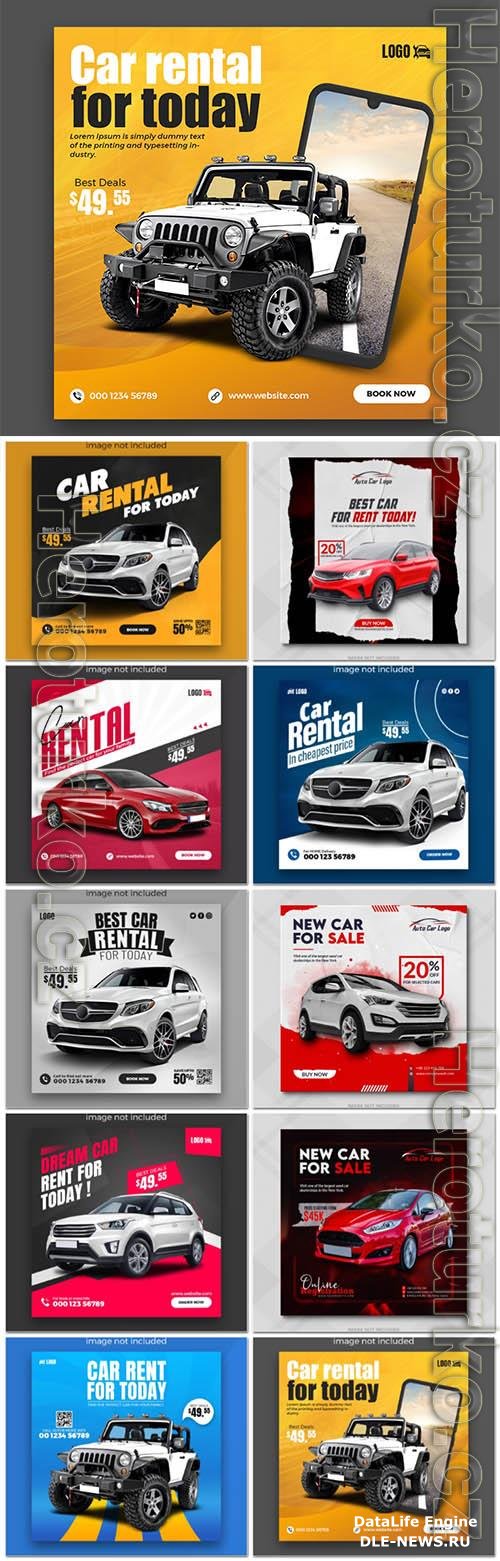 PSD car sale social media banner post template