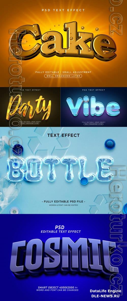 Psd style text effect editable set beautiful collection 214