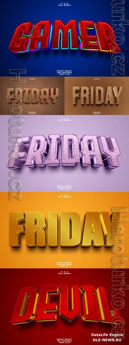 Psd style text effect editable beautiful collection vol 207