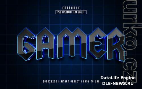 Psd gamer 3d editable text effect style template design