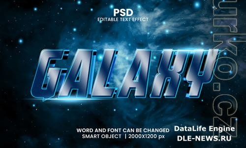 Psd galaxy 3d editable photoshop text effect style with modern background design