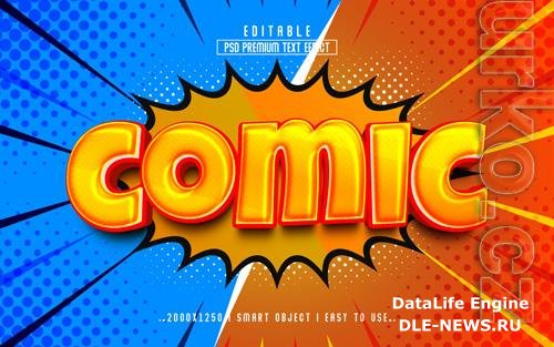 Psd comic 3d editable text effect style template design