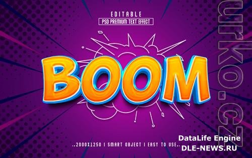 Psd boom 3d editable text effect style template design