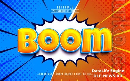 Psd boom 3d editable text effect style template design