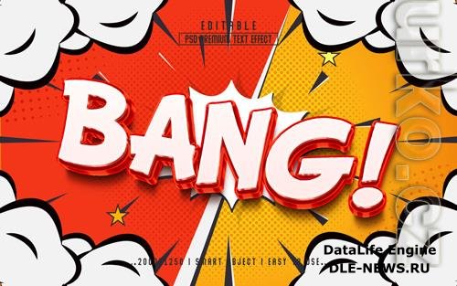 Psd bang 3d editable text effect style template design