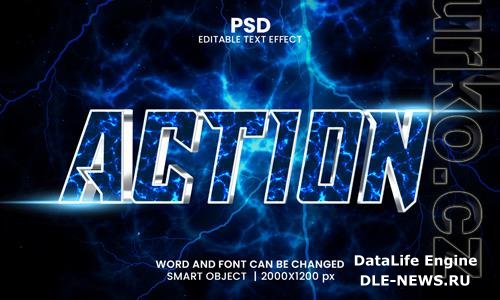 Psd action 3d editable photoshop text effect style with modern background design