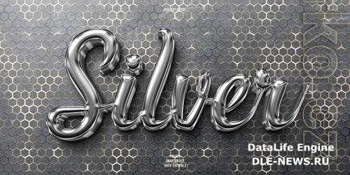 PSD silver 3d editable text effect