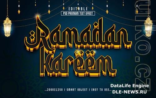 PSD ramadan kareem 3d editable text effect style template