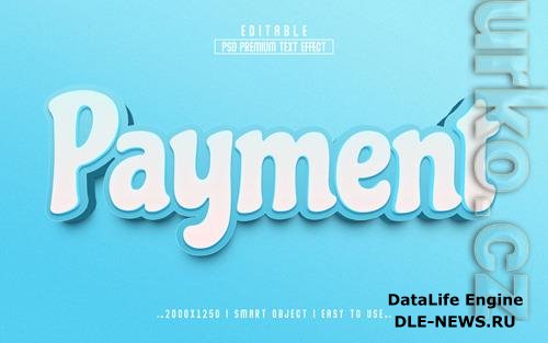 PSD payment 3d editable text effect style template