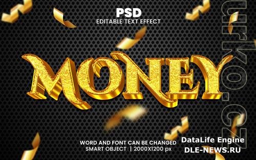 PSD money luxury 3d editable photoshop text effect style with modern background