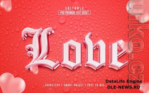 PSD love 3d editable text effect style