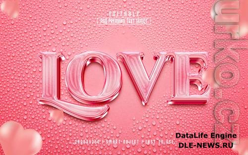 PSD love 3d editable text effect style design