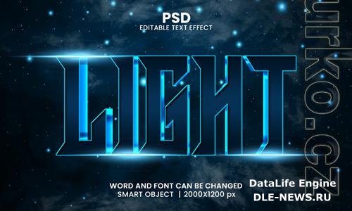 PSD light 3d editable photoshop text effect style with modern background