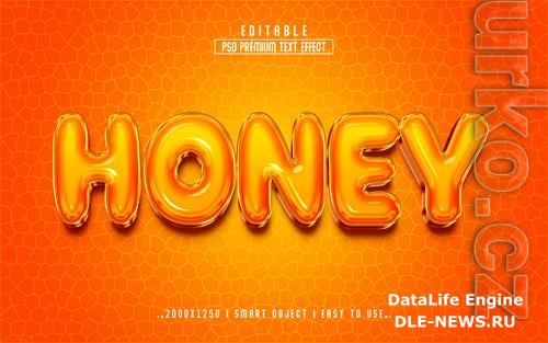 PSD honey 3d editable text effect style template