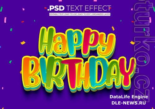 PSD happy birthday text style effect