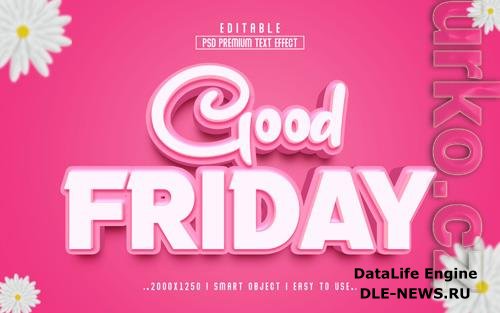 PSD good friday 3d editable text effect style design