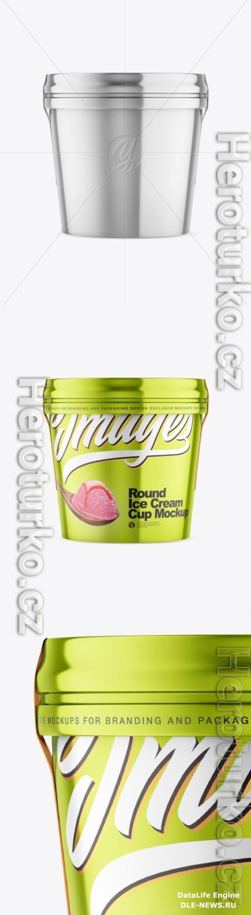 Metallic Ice Cream Cup Mockup 48070