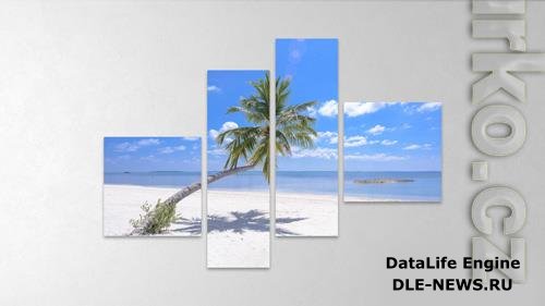 PSD photo collage wall canvas frame effect mockup design