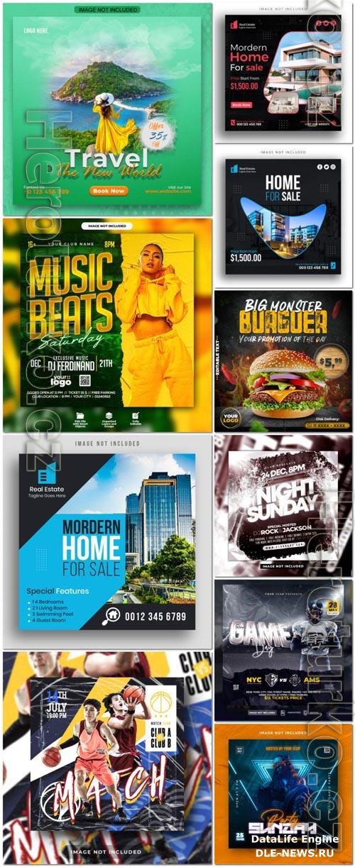 Flyer social media post, banner psd collection vol 79