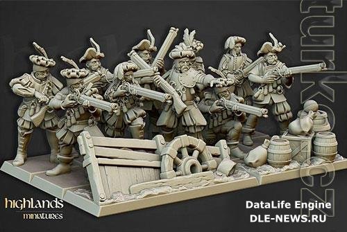 3D Print Models Highlands Miniatures - Imperio - Arcabuceros imperiales