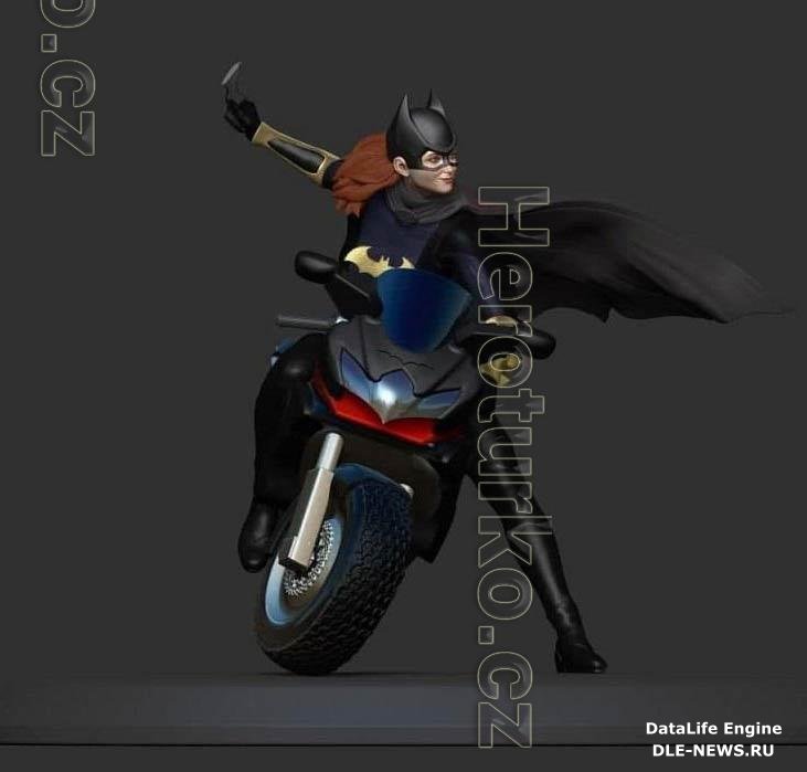 3D Print Models Batgirl on Bike Standard.rar