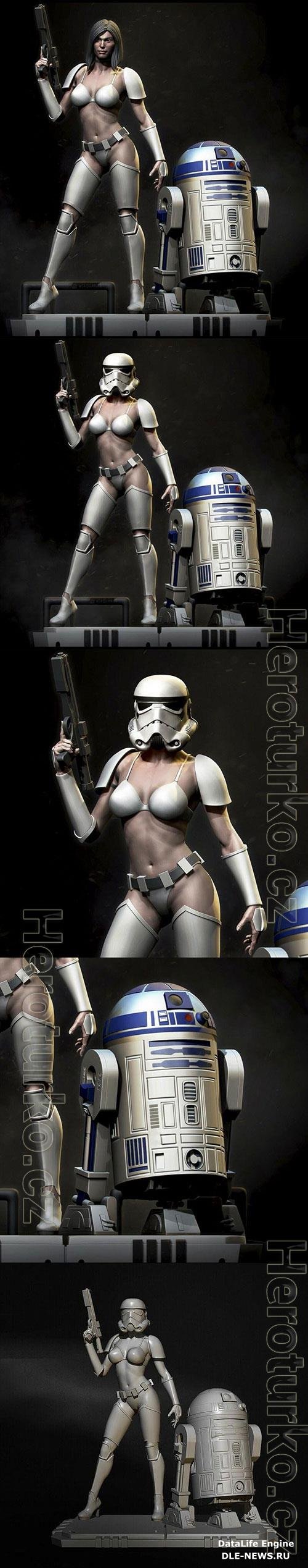 3D Print Models Female Stormtrooper and R2D2