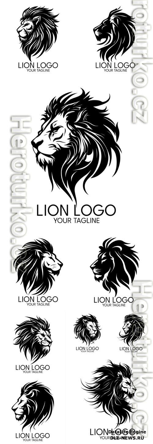 Lion logo silhouette art vector template