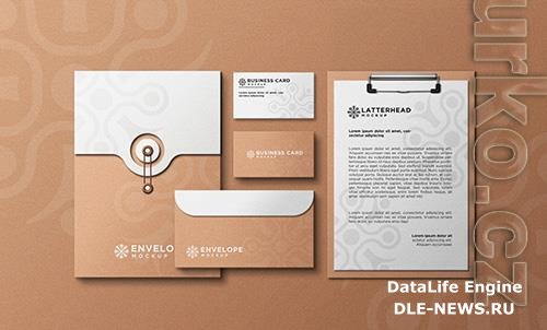 Branding identity stationery with sand design mockup psd