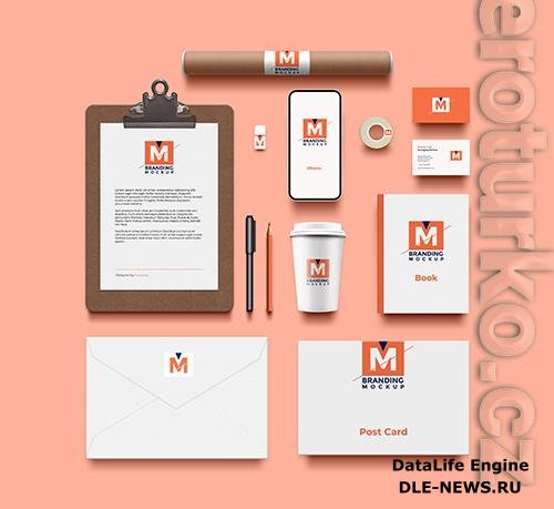 Branding identity stationery design mockup scene psd