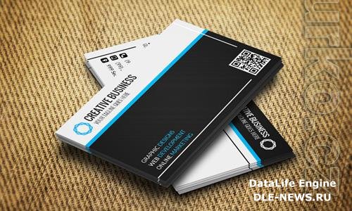 Psd Elegant business card with blue template design