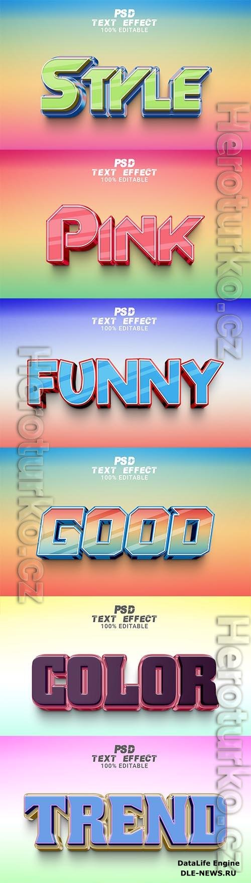 Psd style text effect editable design template set vol 221