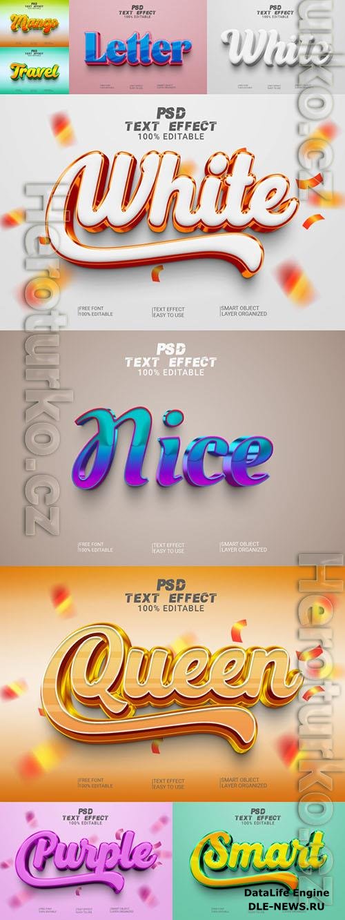 Psd style text effect editable design template set vol 220