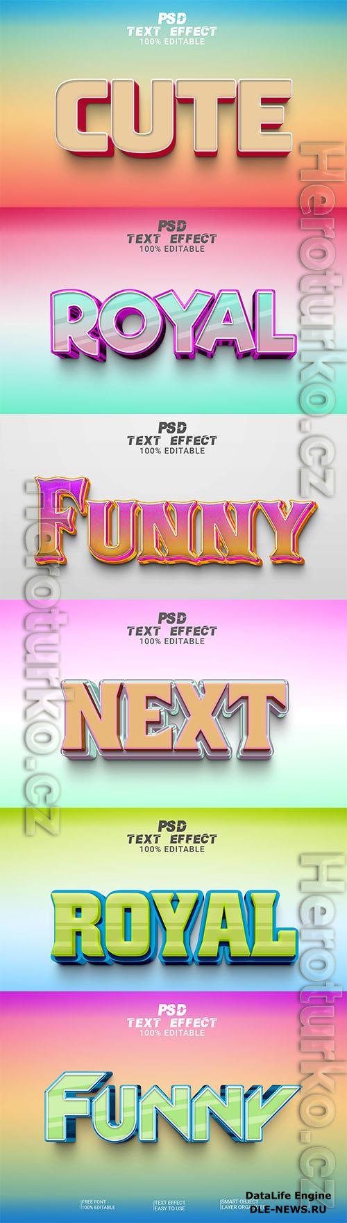 Psd style text effect editable design template set vol 219