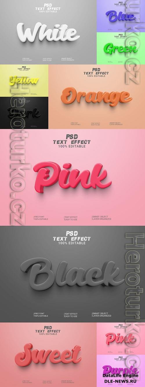 Psd style text effect editable design template set vol 217