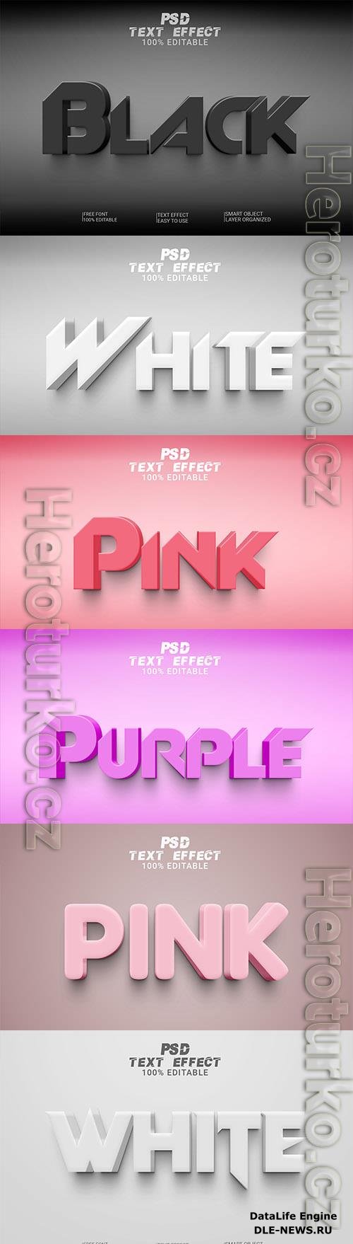 Psd style text effect editable design template set vol 216