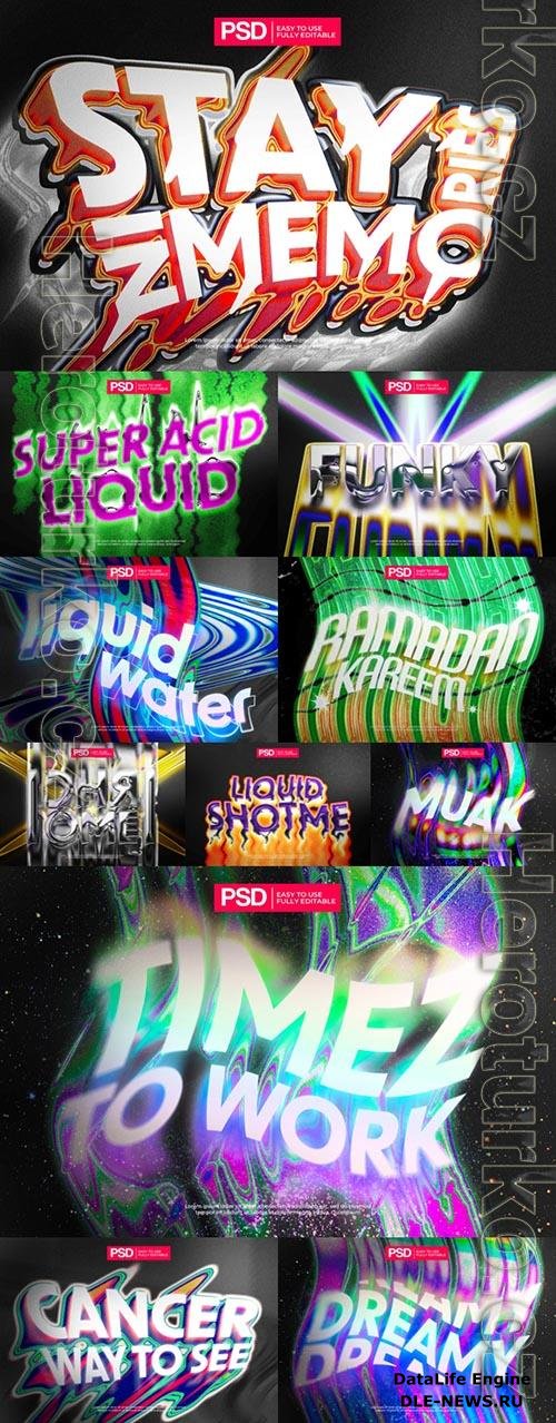 Psd Melting colorful editable text effect