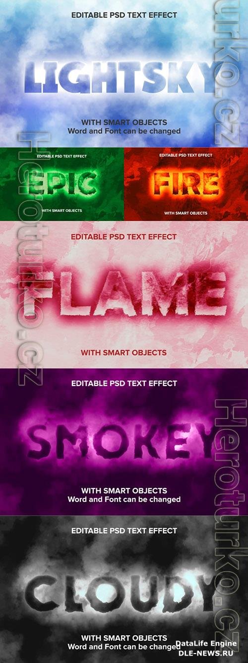 Psd Editable smoke text effect design template