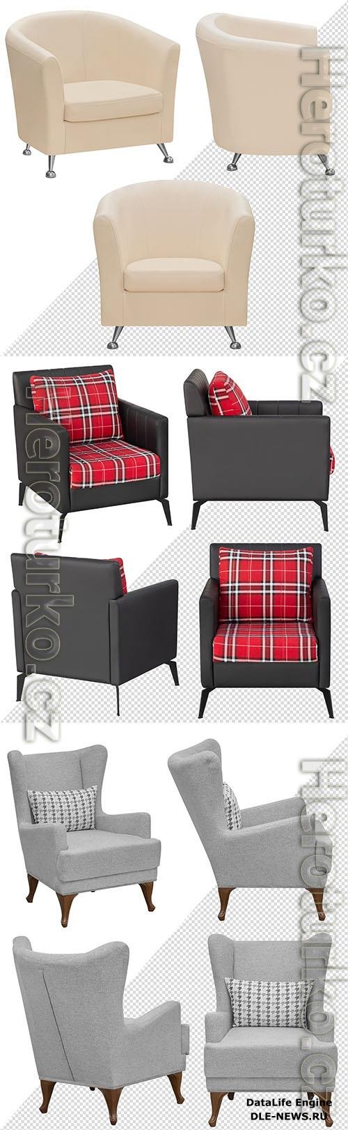 Upholstered armchair for the office or at home design template psd