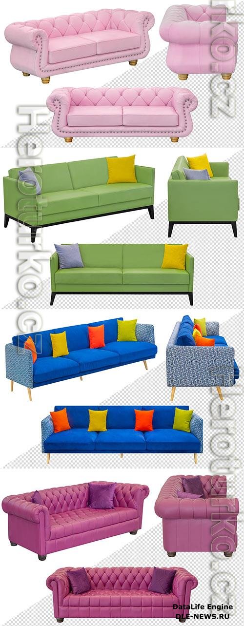 Sofa and different angles interior element design template psd