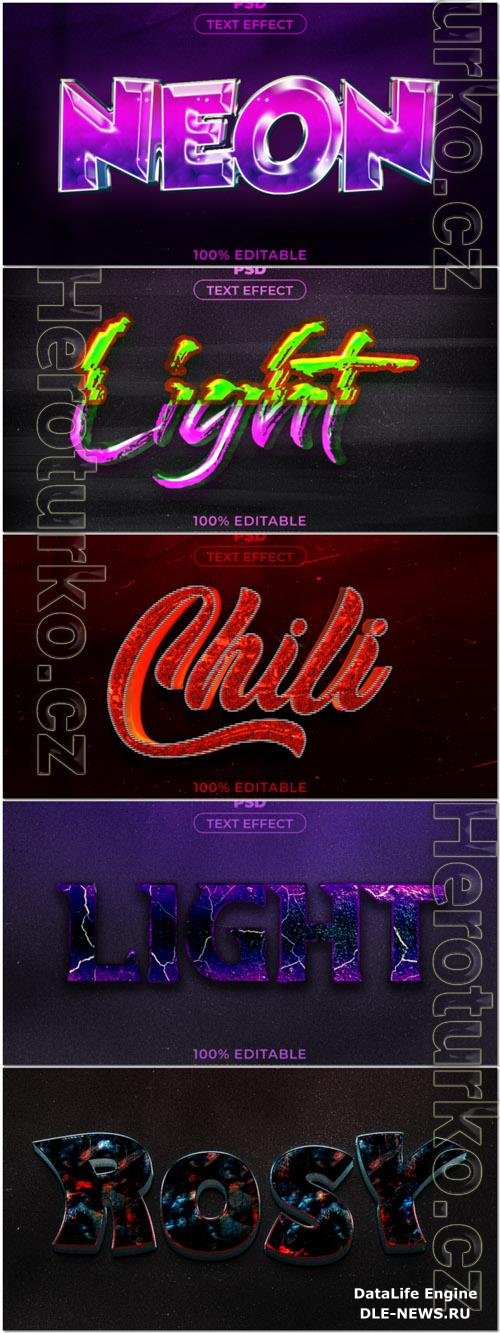 Psd style text effect editable set vol 233