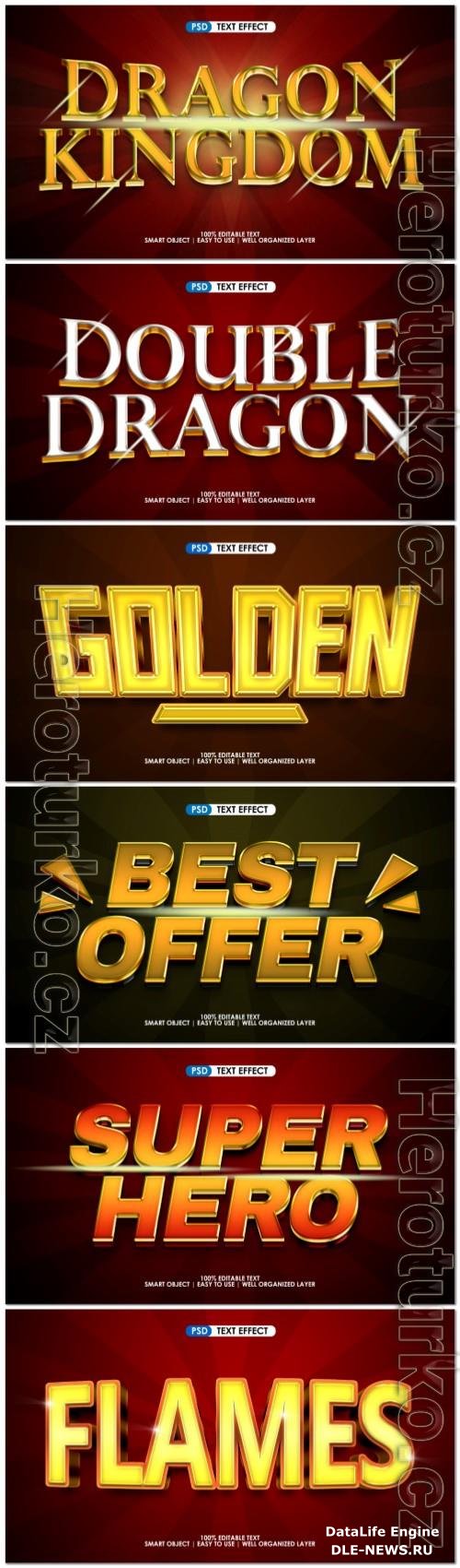 Psd style text effect editable design set vol 232