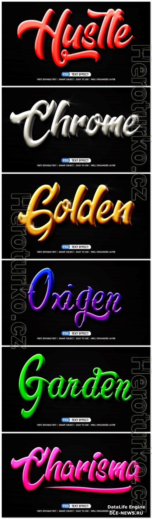 Psd style text effect editable design set vol 229